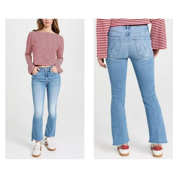 💕MOTHER💕 The Insider Crop Step Fray Jeans ~ Out Of The Blue 29 NWOT - Picture 8 of 16